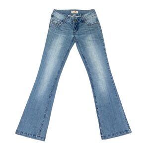 Vintage‎ Anchor Blue Low Rise Flare Jeans Size 7 fits Small Y2K super low rise